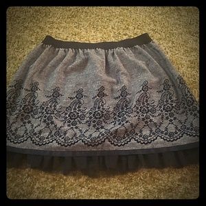 Black and gray mini skirt
